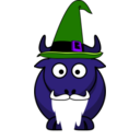download Cartoon Gnu Wizard clipart image with 225 hue color