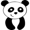 download Panda clipart image with 135 hue color