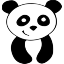 download Panda clipart image with 180 hue color