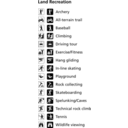 Land Recreation Symbols