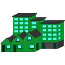 download Appartment Buildings And Town Houses clipart image with 135 hue color
