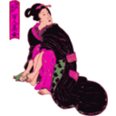 download Woman In A Kimono Cleans Her Feet clipart image with 315 hue color