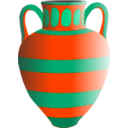 download Old Fashioned Vase Blue And Brown clipart image with 135 hue color