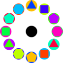 download 4 Polygons In Circles Rainbow clipart image with 45 hue color