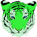 download Tiger clipart image with 90 hue color