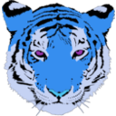 download Tiger clipart image with 180 hue color