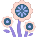 download Blue Flower clipart image with 180 hue color