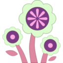 download Blue Flower clipart image with 270 hue color