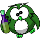 download Drunk Owl clipart image with 90 hue color