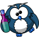 download Drunk Owl clipart image with 180 hue color