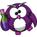 download Drunk Owl clipart image with 270 hue color
