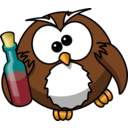 download Drunk Owl clipart image with 0 hue color