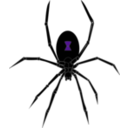 download Black Widow Spider clipart image with 270 hue color