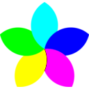 download Football 5 Petal Flower clipart image with 180 hue color