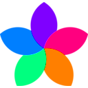 download Football 5 Petal Flower clipart image with 270 hue color