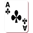 download White Deck Ace Of Clubs clipart image with 315 hue color