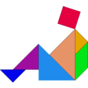 download Tangram clipart image with 180 hue color