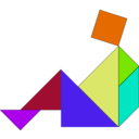 download Tangram clipart image with 225 hue color