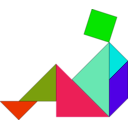 download Tangram clipart image with 315 hue color