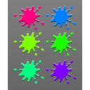 download Ink Splashes clipart image with 90 hue color