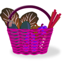 download Cesta De La Compra Llena Full Shopping Basket clipart image with 270 hue color