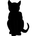 download Black Cat clipart image with 90 hue color