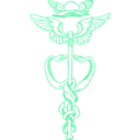 download Golden Caduceus clipart image with 90 hue color