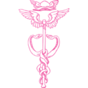 download Golden Caduceus clipart image with 270 hue color