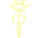 download Golden Caduceus clipart image with 0 hue color