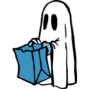 download Ghost With Bag Colour clipart image with 180 hue color