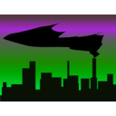 download Skyline With Black Smoke clipart image with 90 hue color