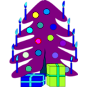 download Christmas Tree clipart image with 180 hue color