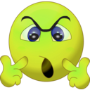download Orange Angry Smiley Emoticon clipart image with 45 hue color