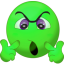 download Orange Angry Smiley Emoticon clipart image with 90 hue color