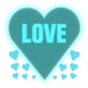 download Love In A Heart clipart image with 180 hue color