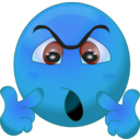 download Orange Angry Smiley Emoticon clipart image with 180 hue color