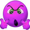 download Orange Angry Smiley Emoticon clipart image with 270 hue color