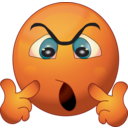 Orange Angry Smiley Emoticon