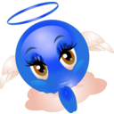 download Angel Female Smiley Emoticon clipart image with 180 hue color