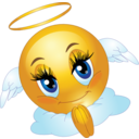 download Angel Female Smiley Emoticon clipart image with 0 hue color