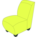 download Blue Armless Chair clipart image with 180 hue color