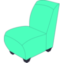 download Blue Armless Chair clipart image with 270 hue color