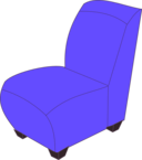Blue Armless Chair
