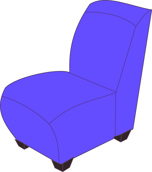 Blue Armless Chair