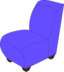 Blue Armless Chair