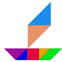 download Tangram clipart image with 180 hue color
