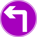 download Roadsign Turn Ahead clipart image with 90 hue color