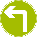 download Roadsign Turn Ahead clipart image with 225 hue color