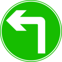 download Roadsign Turn Ahead clipart image with 270 hue color