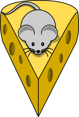 Cartoon Mouse On Top Of A Cheese